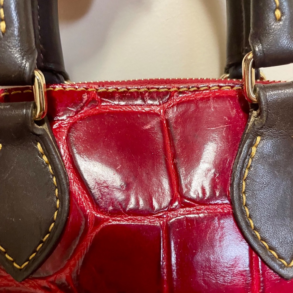 Dooney & Bourke Red and Black Croc Crossbody Bag - Picture 5 of 11